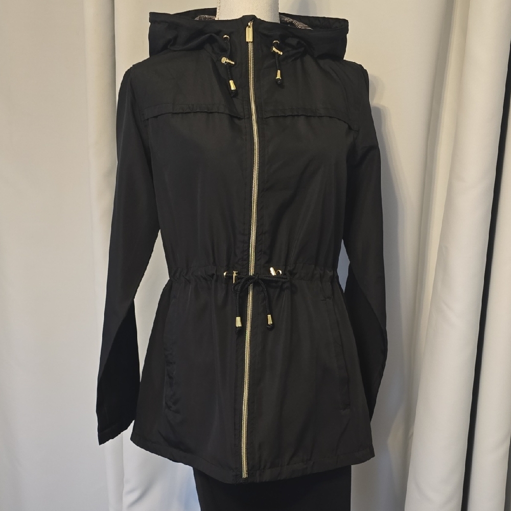 Jones New York Black Utility Jacket with Gold Accents